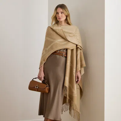 Ralph Lauren Logo & Belting-motif Jacquard Ruana