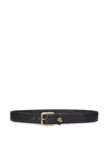 Ralph Lauren Logo Keeper Belt Medium In Black