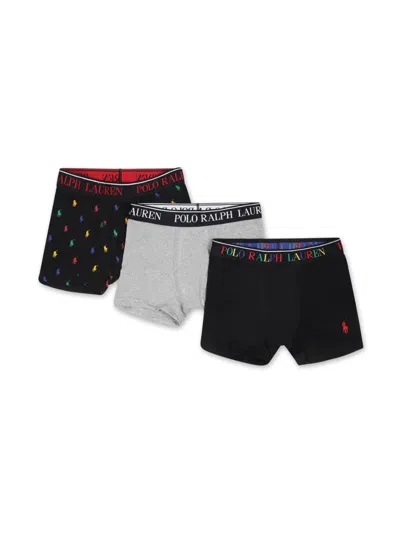 Polo Ralph Lauren Kids' Logo-band Boxer Briefs In Black