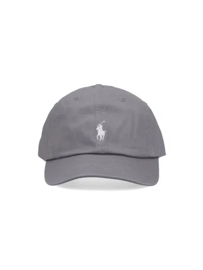 Ralph Lauren Logo Baseball Cap In Gray