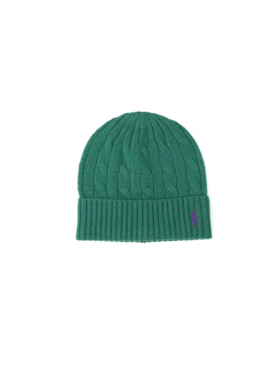 Ralph Lauren Logo Beanie In Green