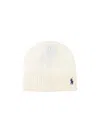 Ralph Lauren Logo Beanie In White