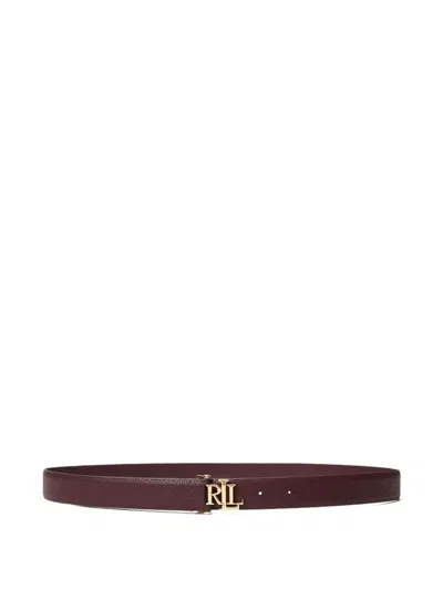 Ralph Lauren Logo Belt In Brown