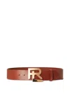 Ralph Lauren Logo-buckle Leather Belt In Brown