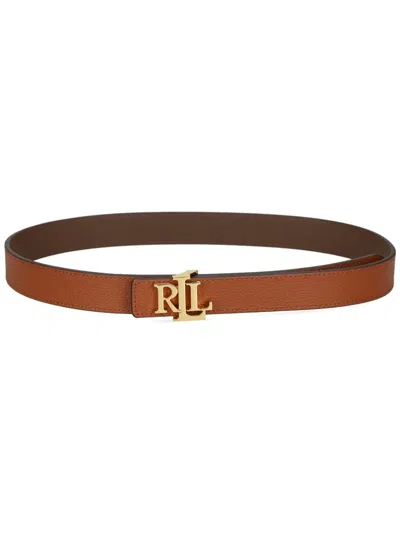 Ralph Lauren Logo-buckle Leather Belt In Brown