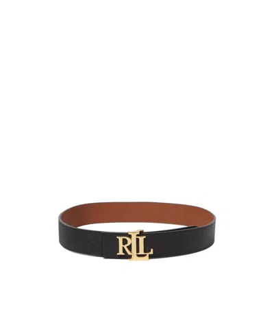 Polo Ralph Lauren Logo-buckle Reversible Leather Belt In Black