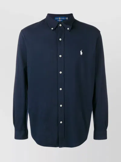 RALPH LAUREN LOGO BUTTON-DOWN COLLAR SHIRT WITH LONG SLEEVES