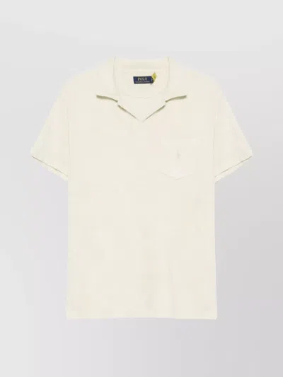 Ralph Lauren Logo Chest Pocket Polo Collar Short Sleeves In White