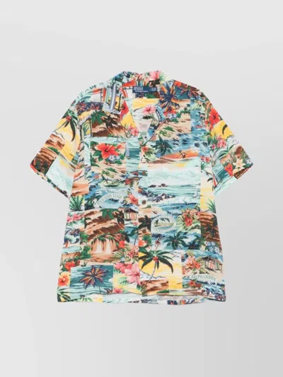 Ralph Lauren Logo Chest Pocket Short Sleeve Shirt In Multi