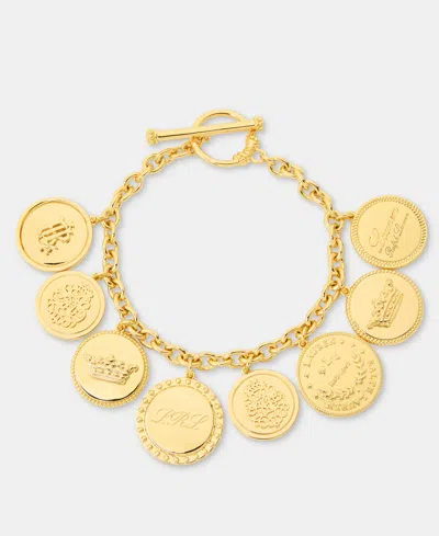 Ralph Lauren Logo Coin Flex Bracelet In Gold