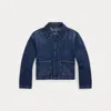 Polo Ralph Lauren Kids' Logo Cotton Denim Boxy Jacket In Blue
