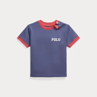 Ralph Lauren Babies'  Logo Cotton Jersey Ringer Tee