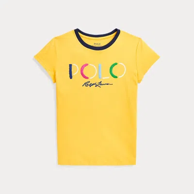 Ralph Lauren Kids' Logo Cotton Jersey T-shirt In Yellow