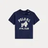 Ralph Lauren Logo Cotton Jersey Tee In Blue