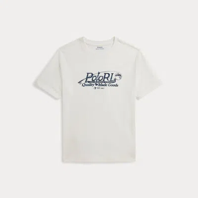 Ralph Lauren Kids' Logo Cotton Jersey Tee In Deckwash White