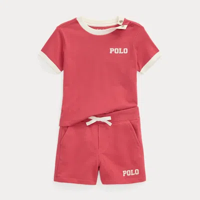 Ralph Lauren Babies'  Logo Cotton Tee & French Terry Short Set