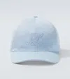 Ralph Lauren Logo Cotton Twill Baseball Cap In Blue