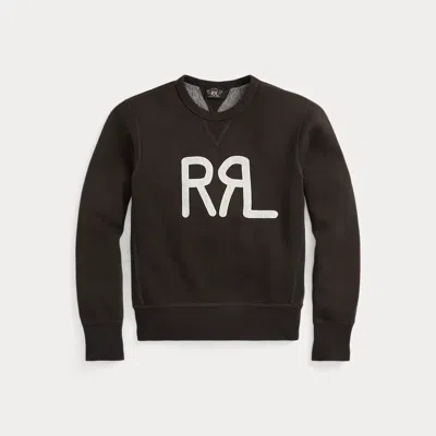 Ralph Lauren Logo Cotton-blend Fleece Sweatshirt In Faded Black/white In Brown