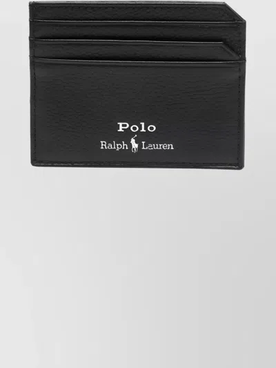 Ralph Lauren Logo Credit Card Holder Compact Design In Black