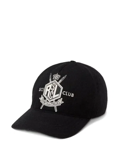 Ralph Lauren Logo-crest Baseball Cap In Black