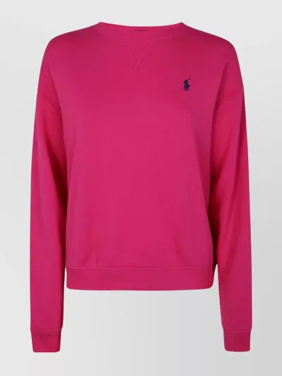 Ralph Lauren Logo Crew Neck Knitwear In Pink
