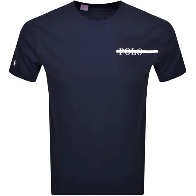 Ralph Lauren Logo Crew Neck T Shirt Navy In Blue