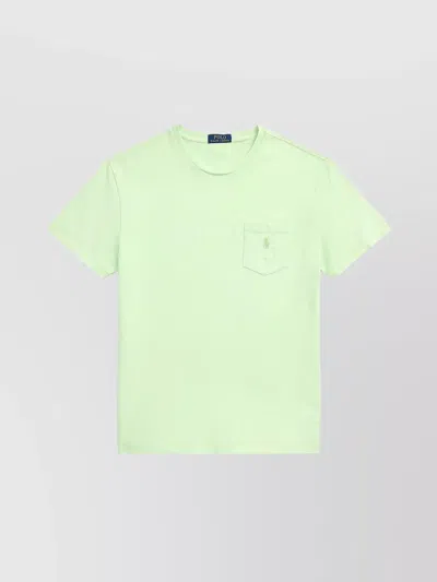 Ralph Lauren Logo Crew Neck T-shirt With Pocket In Green