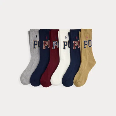 Ralph Lauren Logo Crew Sock 6-pack In Multi