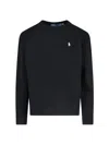 Ralph Lauren Logo Crewneck Sweatshirt In Black