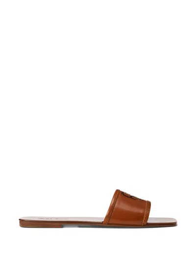 Ralph Lauren Logo-detail Sandals In Brown