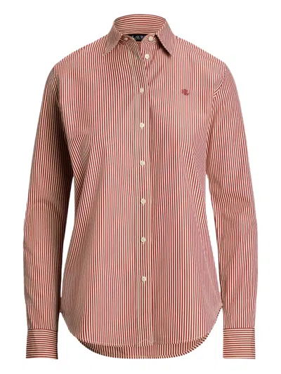 RALPH LAUREN LOGO-DETAIL STRIPE-PATTERN SHIRT