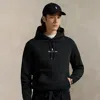 Ralph Lauren Logo Double-knit Hoodie In Black
