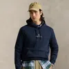 Ralph Lauren Logo Double-knit Hoodie In Blue