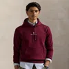 Ralph Lauren Logo Double-knit Hoodie In Burgundy