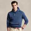 Polo Ralph Lauren Logo Double-knit Hoodie In Derby Blue Heather