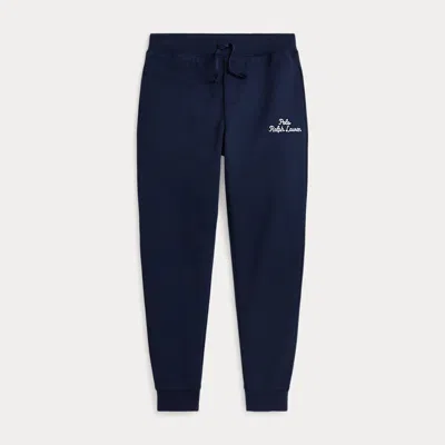 Polo Ralph Lauren Kids' Logo Double-knit Tracksuit Bottoms In Navy