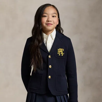 Ralph Lauren Kids' Logo Double-knit Blazer In Navy In Blue