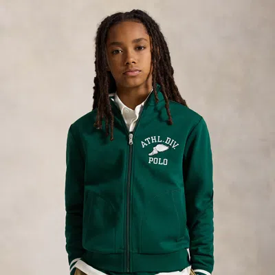 Ralph Lauren Kids' Logo Double-knit Track Jacket In Hunter Green