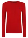Polo Ralph Lauren Ralph Lauren Bright Hibiscus Cotton Cable-knit Crew Neck Sweater In Fall Red