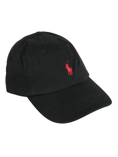 Ralph Lauren Logo Embroidered Cap In Polo Black