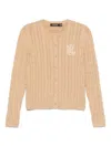 Ralph Lauren Logo-embroidered Cardigan In Neutrals