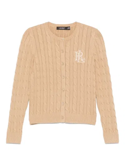 Ralph Lauren Logo-embroidered Cardigan In Neutrals