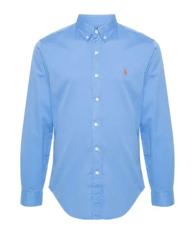Polo Ralph Lauren Polo Pony Cotton Shirt In Blue