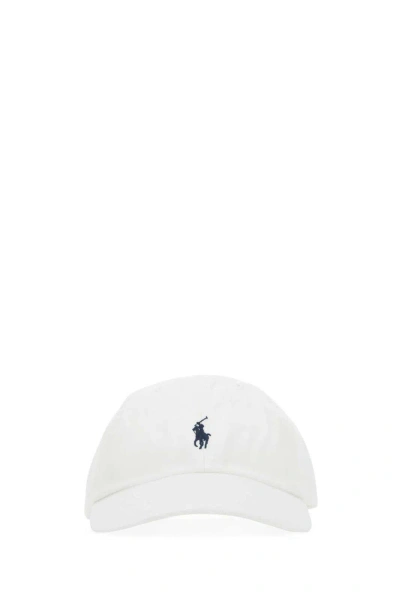 Ralph Lauren Logo Embroidered Curved Peak Baseball Cap In White