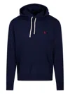 Ralph Lauren Hooded Sweatshirt With Drawstring Kangaroo Pocket In Blue