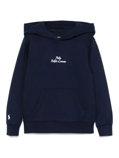 Polo Ralph Lauren Kids' Logo-embroidered Hoodie In Blue