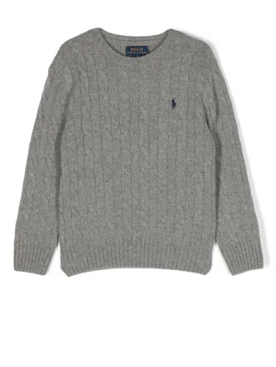 Polo Ralph Lauren Kids' Logo-embroidered Jumper In Grau