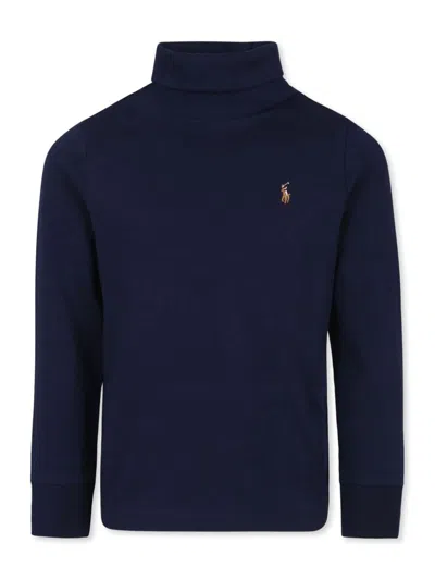 Polo Ralph Lauren Kids' Logo-embroidered Knit Top In Blue