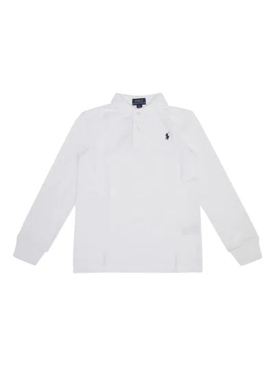 Polo Ralph Lauren Kids' Logo-embroidered Polo Shirt In 白色