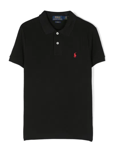 Polo Ralph Lauren Kids' Logo-embroidered Polo Shirt In Black